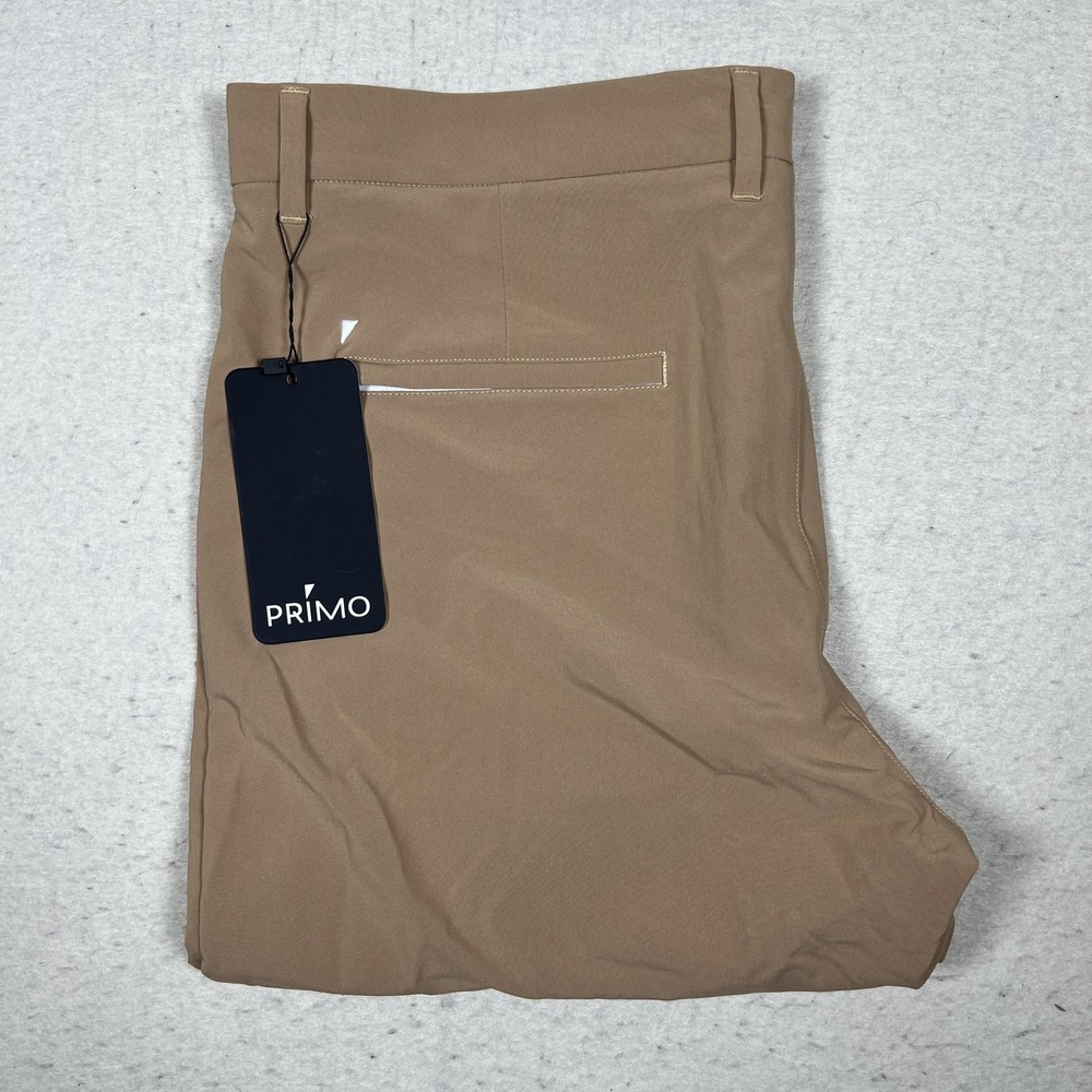 Primo Shorts Mens 38 Beige Khaki 9 Inseam Golf Performance Athletic Pockets